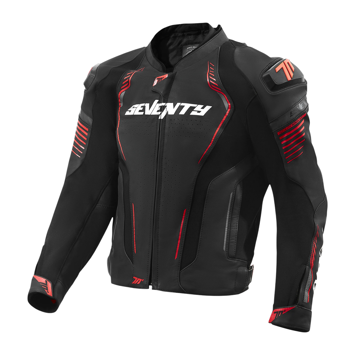 Chaqueta de moto de invierno deportiva Seventy Degrees SD-JL24 Spoiler negra y roja