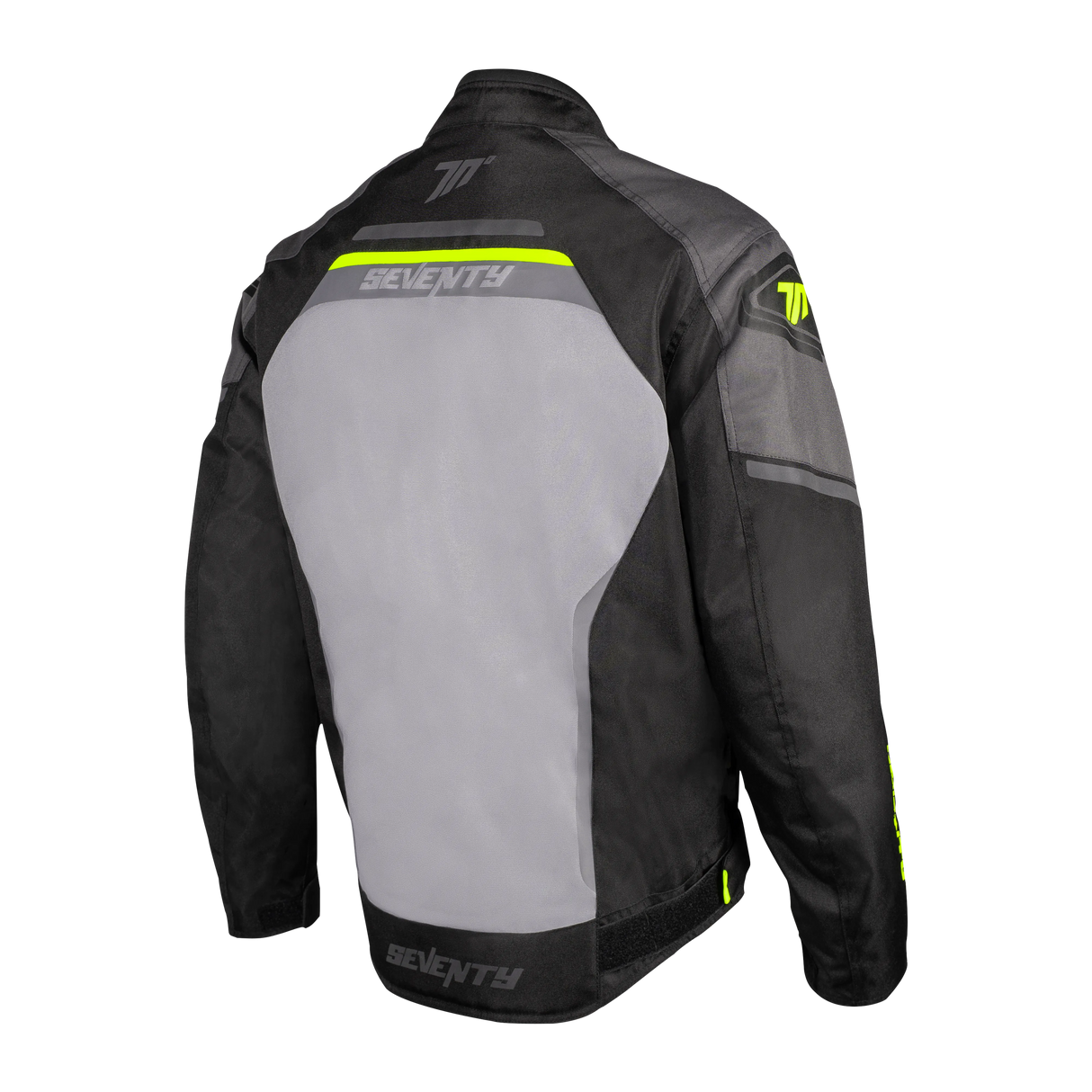 Chaqueta de moto de invierno Seventy Degrees SD-JR65 Piston negra, gris y amarillo flúor - vista 2
