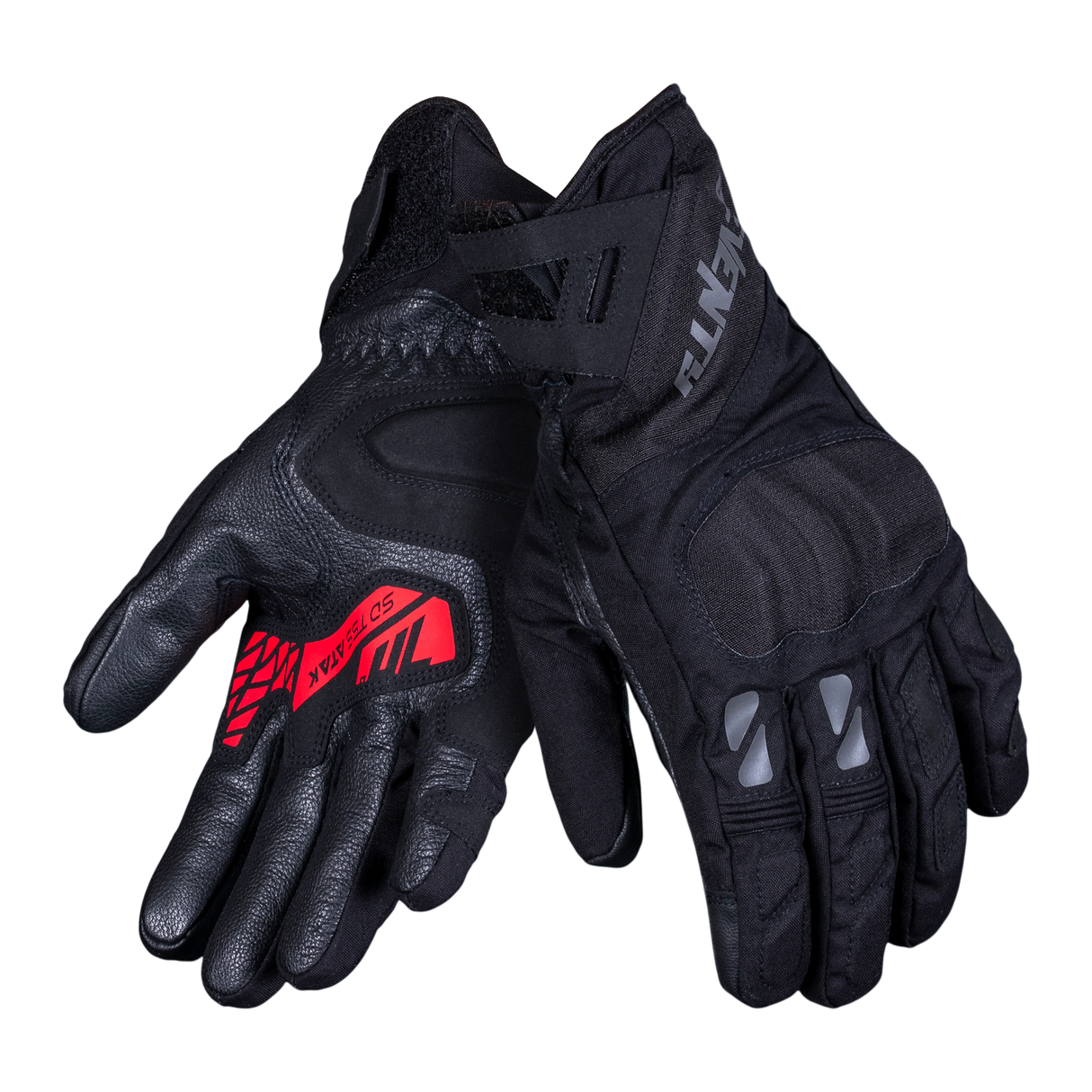 Guantes de moto touring adventure de invierno de hombre Seventy Degrees SD-T55 Atak negros y rojos