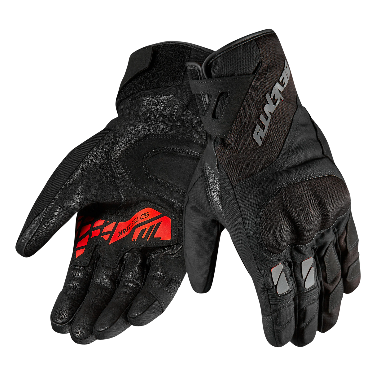Guantes de moto touring adventure de invierno de hombre Seventy Degrees SD-T55 Atak negros y rojos - vista 4