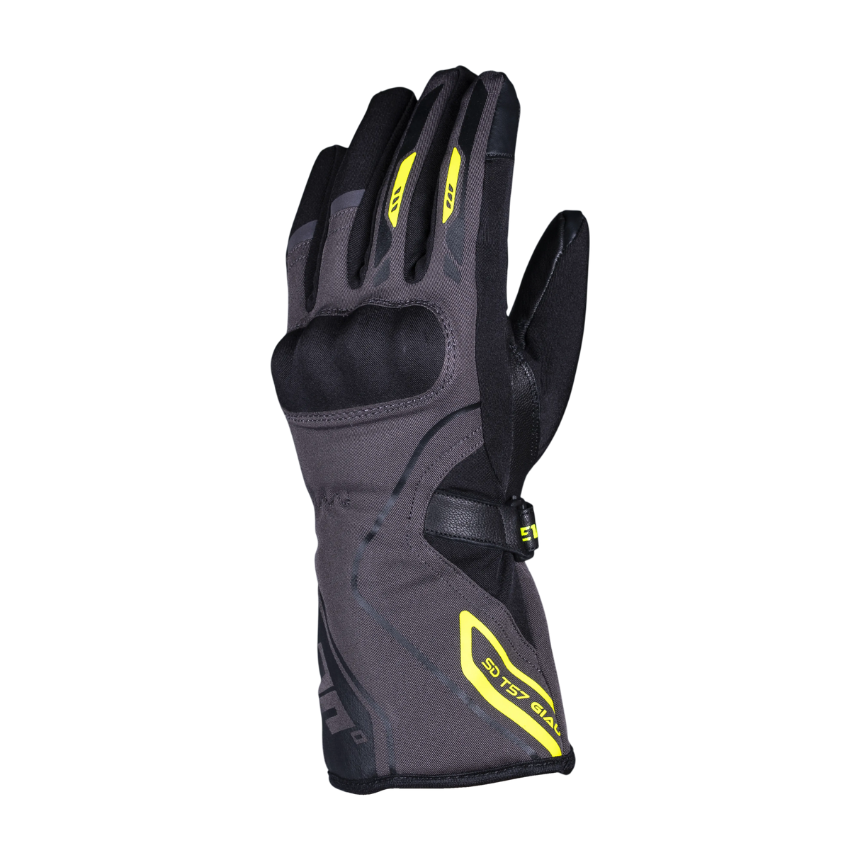 Guantes de moto de invierno de hombre Seventy Degrees SD-T57 Giau negros, grises y amarillo flúor - vista 2