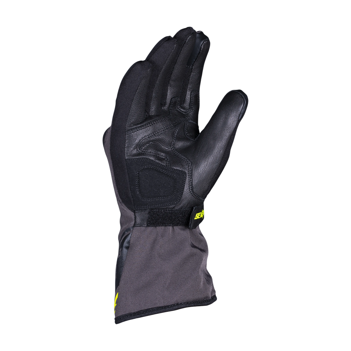 Guantes de moto de invierno de hombre Seventy Degrees SD-T57 Giau negros, grises y amarillo flúor - vista 3