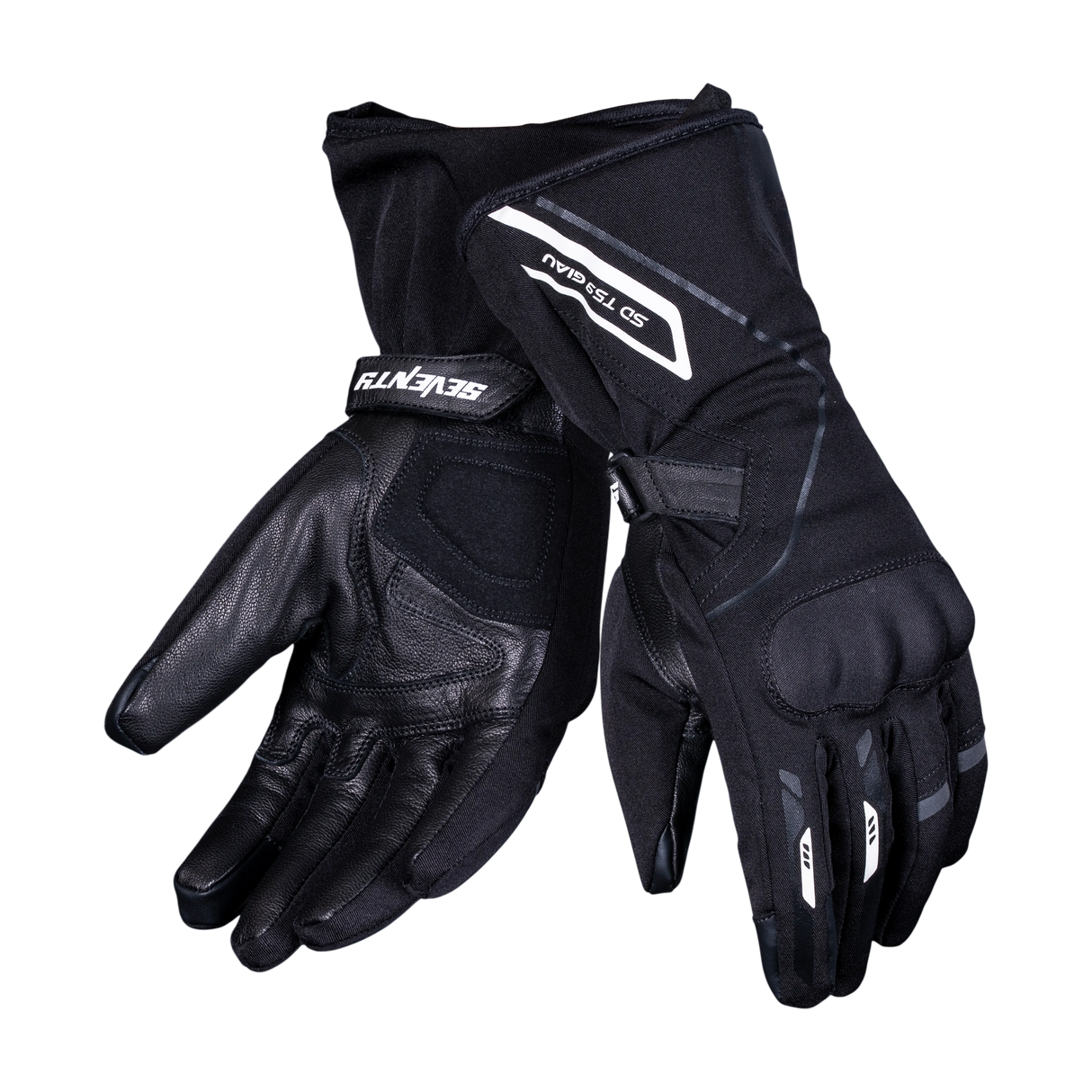 Guantes de moto de invierno de mujer Seventy Degrees SD-T59 Giau negros y blancos