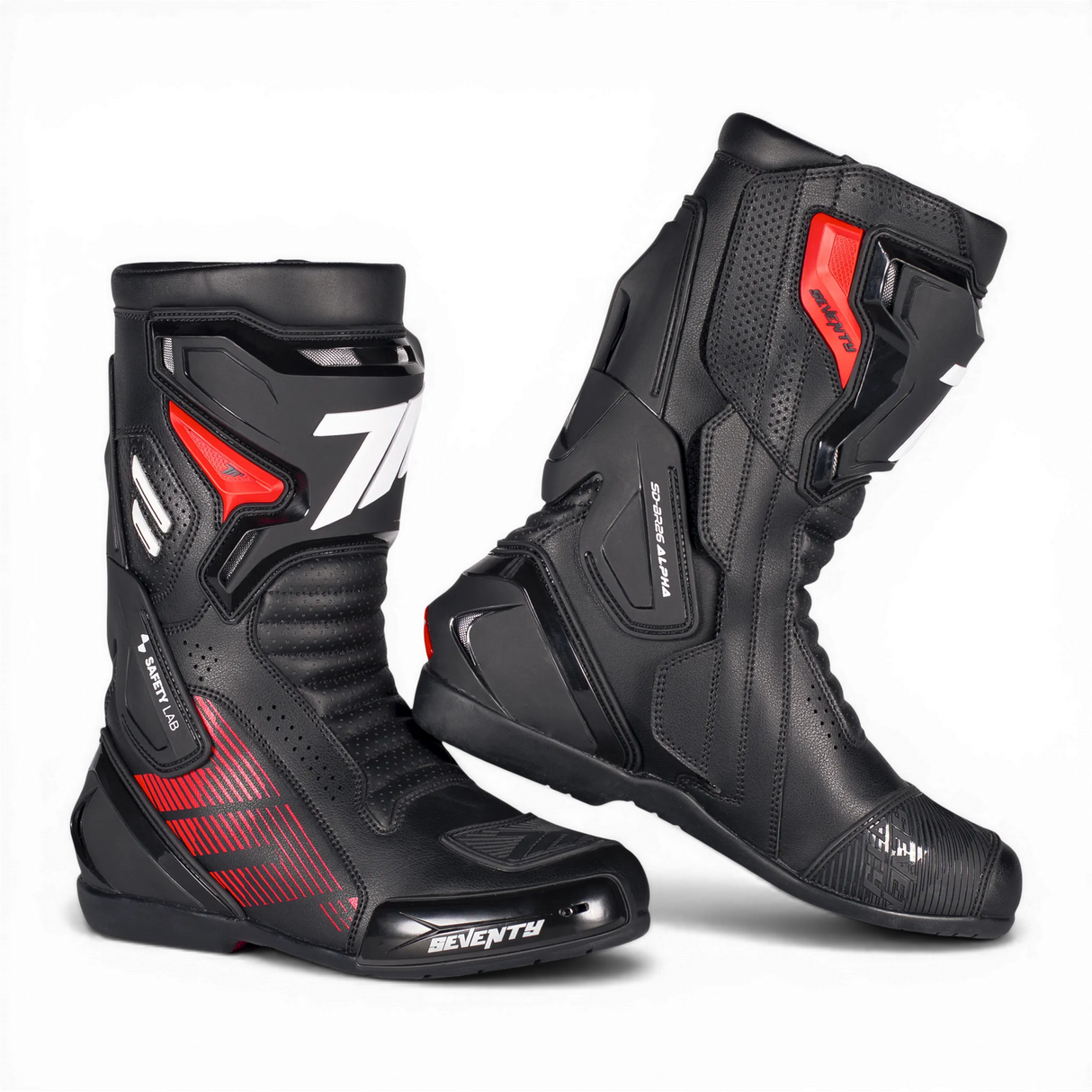 Botas de moto deportivas de verano Seventy Degrees SD-BR26 Alpha negras, blancas y rojas - vista 2