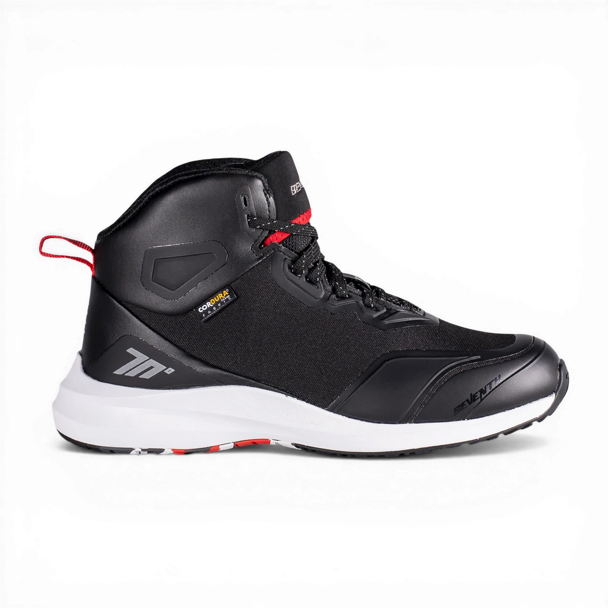 Botas de moto de verano urbanas Seventy Degrees SD-BC4 Vector negras, rojas y blancas