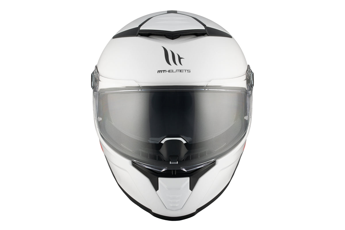 Casco de moto integral MT Helmets Thunder 4 SV Solid A0 blanco perla acabado brillo - vista 3