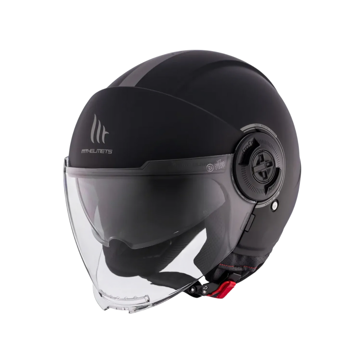 Casco de moto jet MT Helmets Viale SV S Solid A1 negro acabado mate