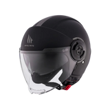 Casco de moto jet MT Helmets Viale SV S Solid A1 negro acabado mate