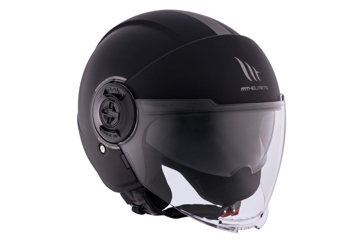 Casco de moto jet MT Helmets Viale SV S Solid A1 negro acabado mate - vista 4