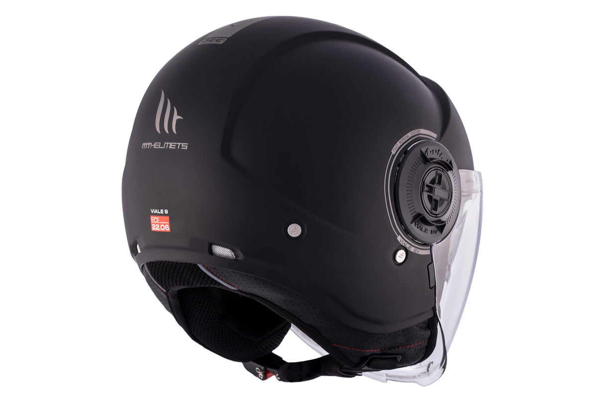 Casco de moto jet MT Helmets Viale SV S Solid A1 negro acabado mate - vista 6
