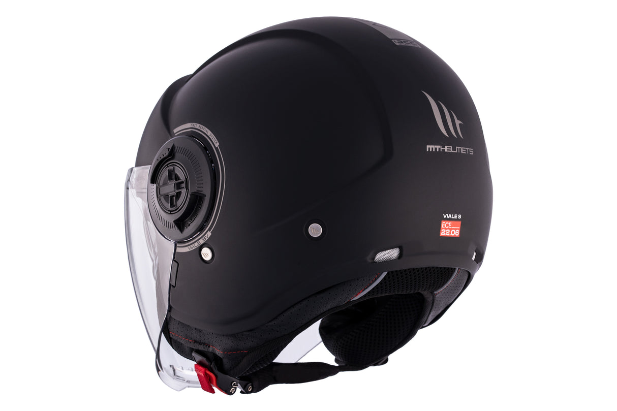 Casco de moto jet MT Helmets Viale SV S Solid A1 negro acabado mate - vista 8