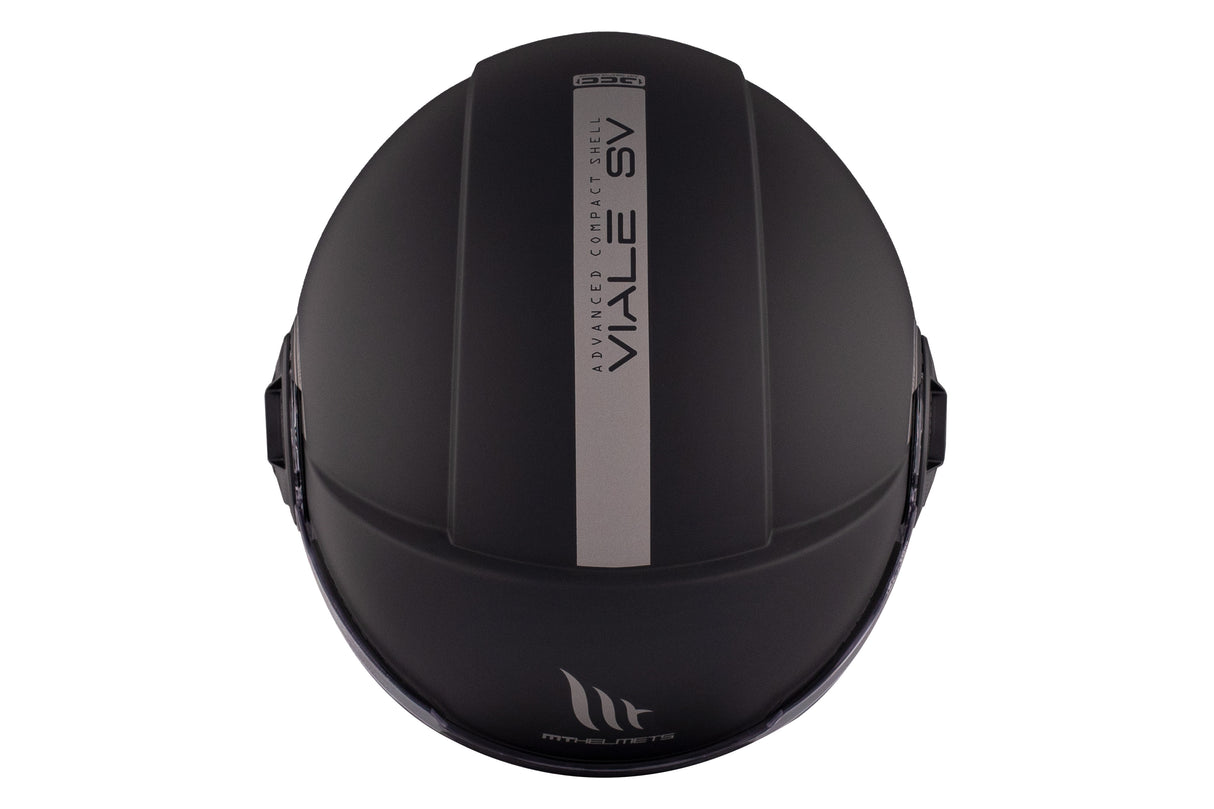 Casco de moto jet MT Helmets Viale SV S Solid A1 negro acabado mate - vista 9