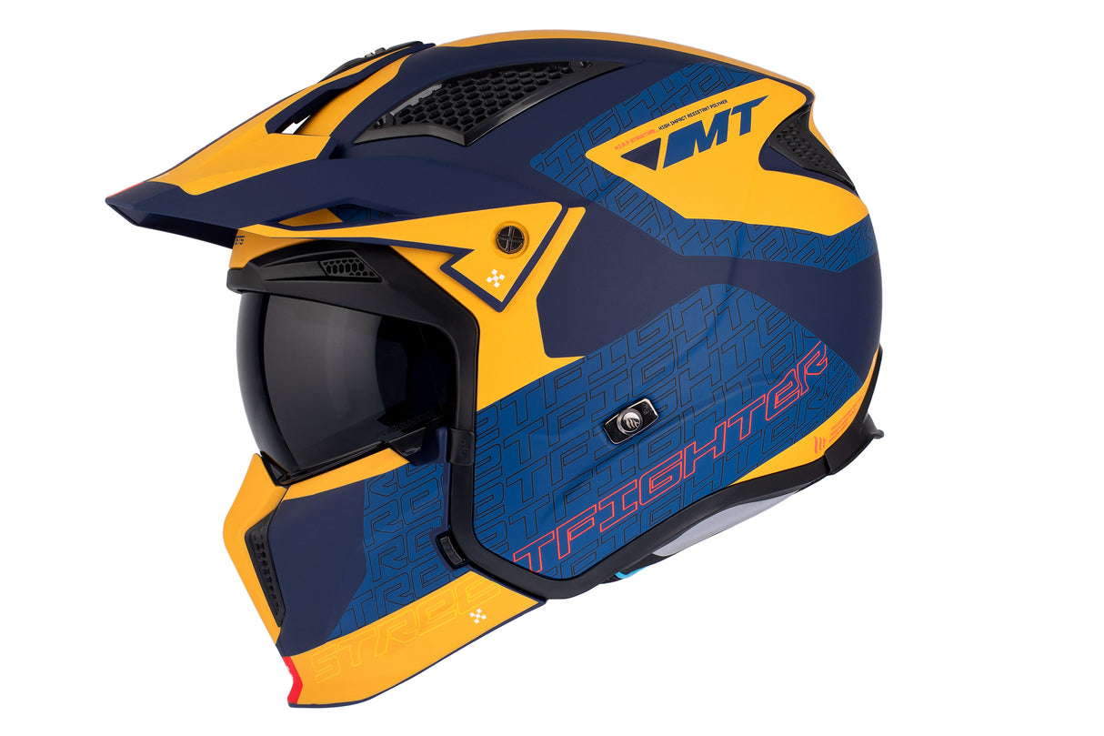 Casco de trial MT Helmets Streetfighter SV S Totem C3 amarillo acabado mate - vista 2