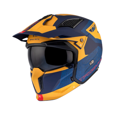Casco de trial MT Helmets Streetfighter SV S Totem C3 amarillo acabado mate