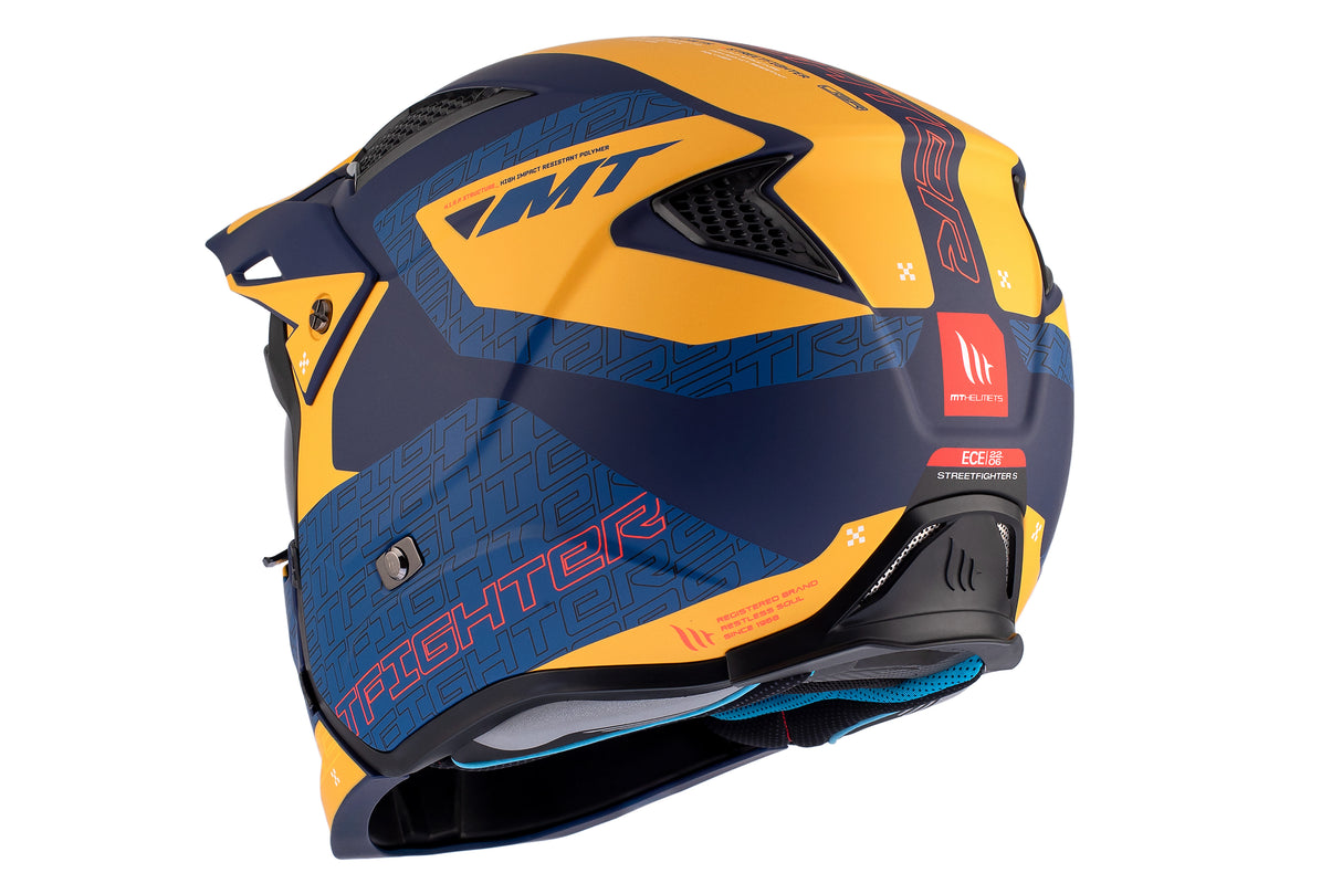 Casco de trial MT Helmets Streetfighter SV S Totem C3 amarillo acabado mate - vista 8