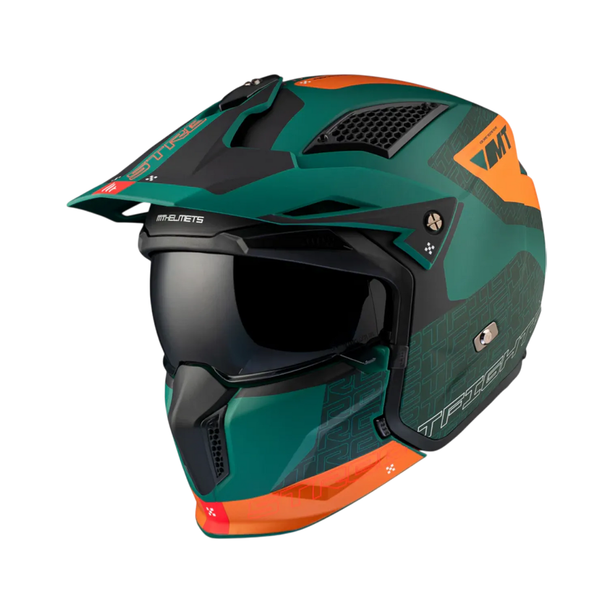 Casco de trial MT Helmets Streetfighter SV S Totem C6 verde acabado mate