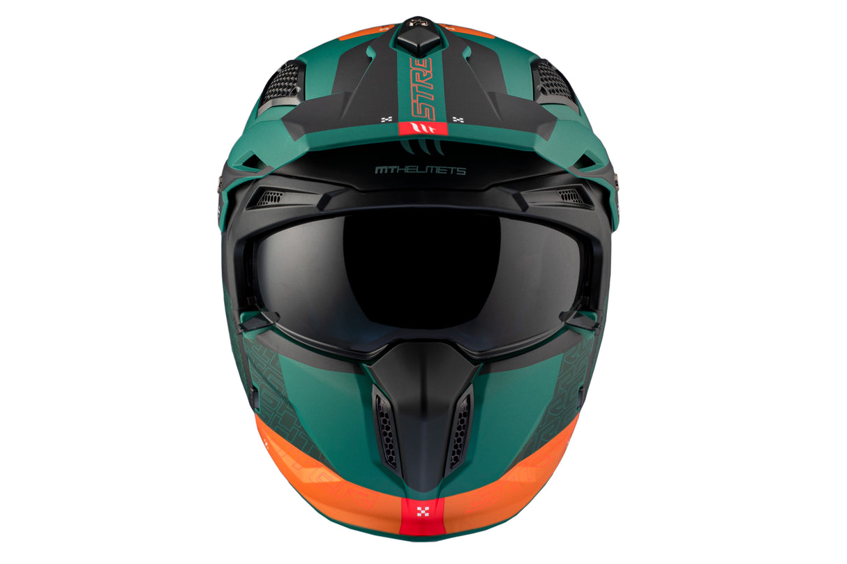 Casco de trial MT Helmets Streetfighter SV S Totem C6 verde acabado mate - vista 3