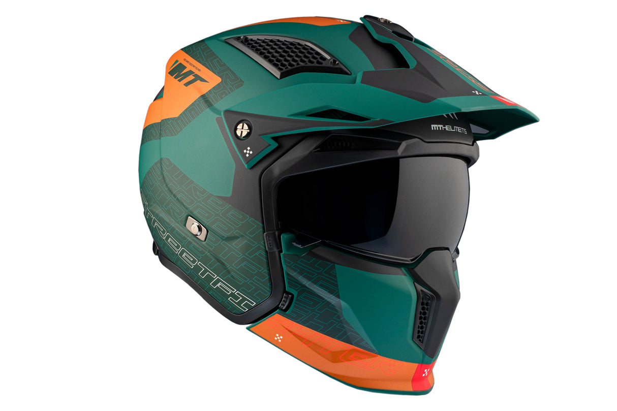 Casco de trial MT Helmets Streetfighter SV S Totem C6 verde acabado mate - vista 4