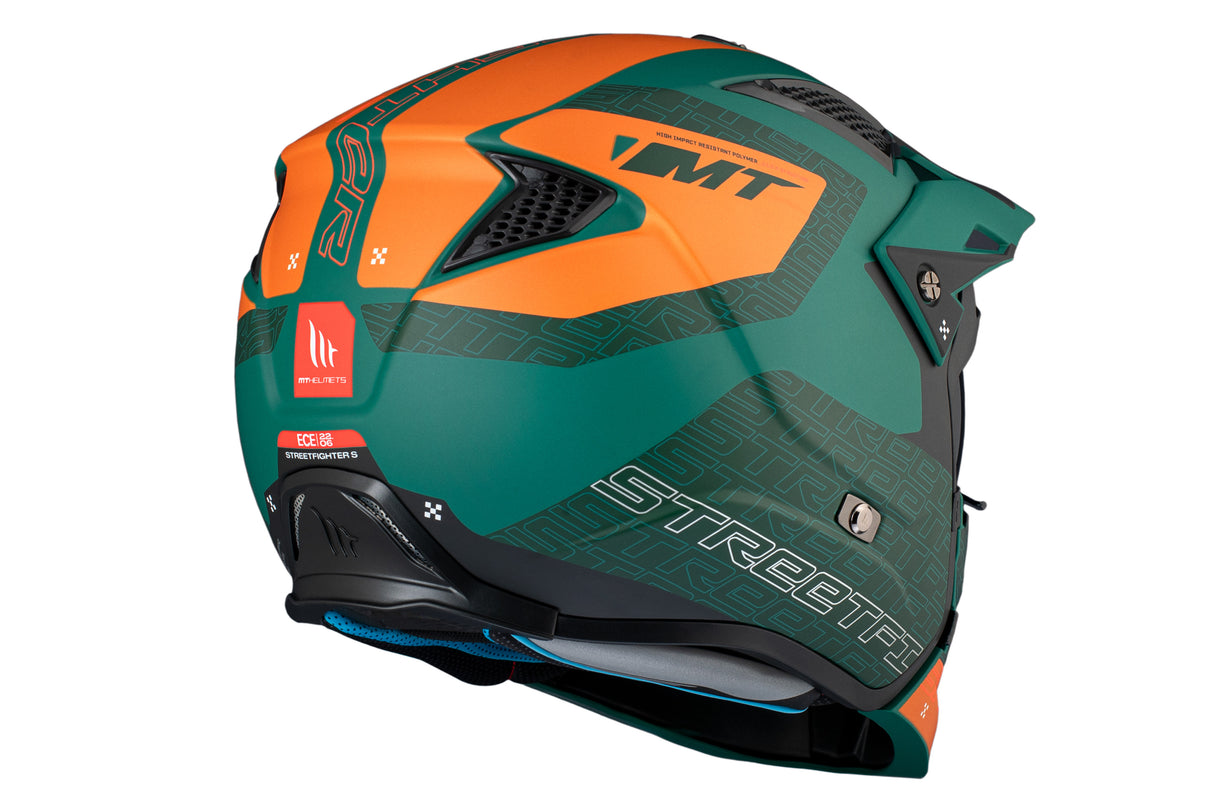 Casco de trial MT Helmets Streetfighter SV S Totem C6 verde acabado mate - vista 6