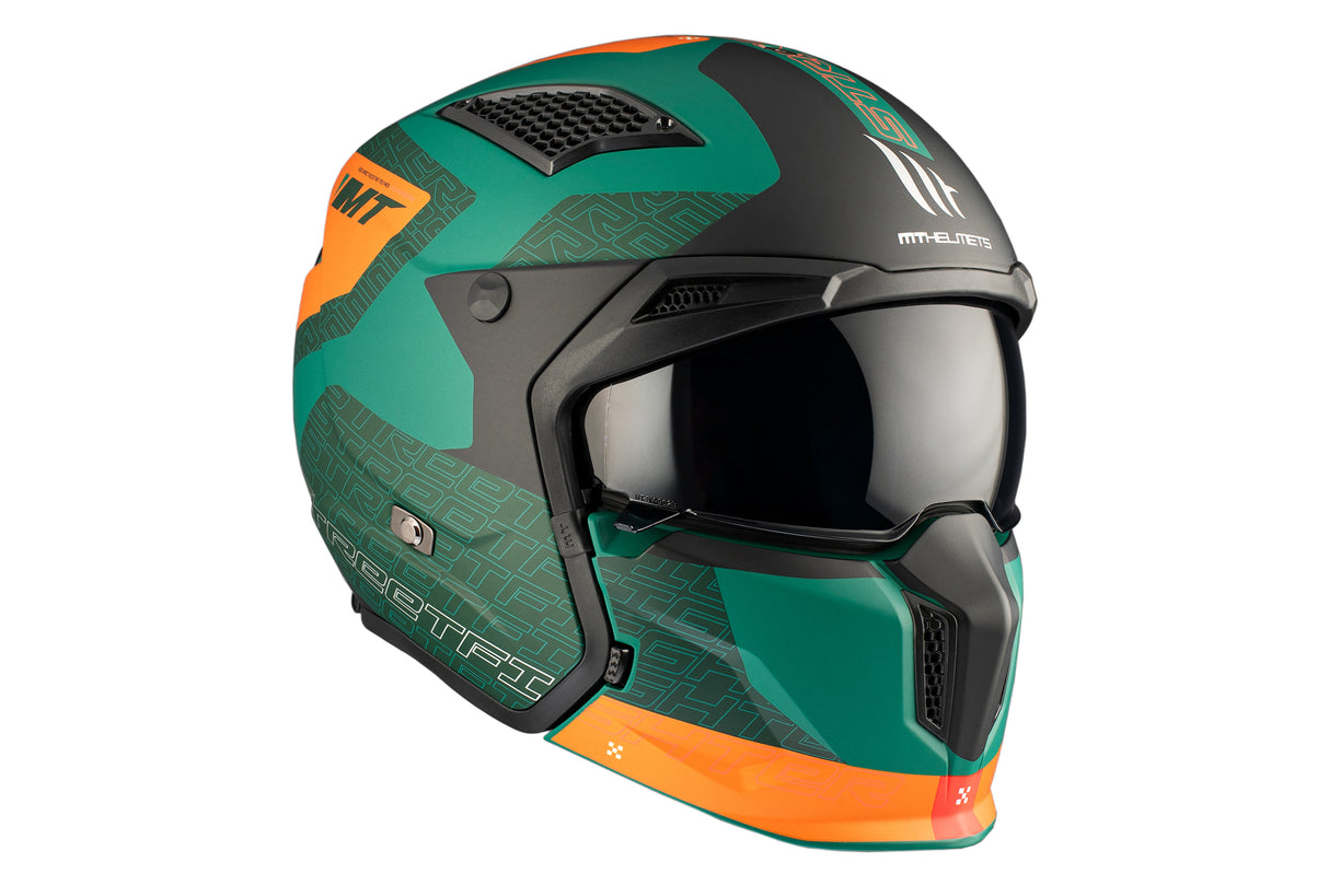 Casco de trial MT Helmets Streetfighter SV S Totem C6 verde acabado mate - vista 13