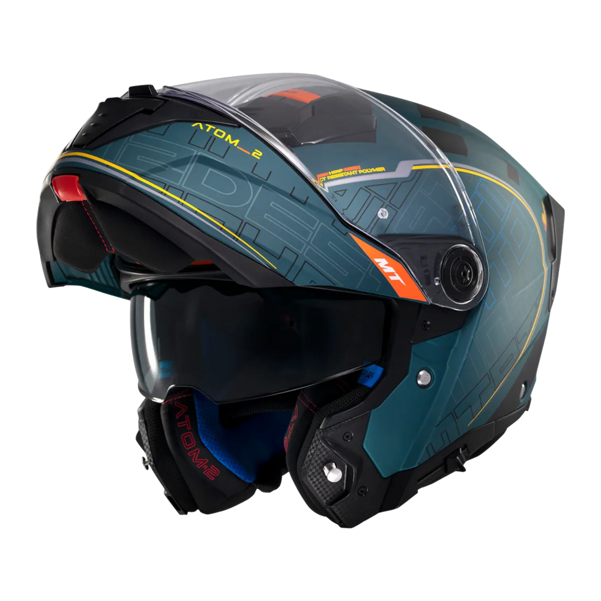 Casco de moto modular MT Helmets Atom 2 SV Destiny C6 acabado mate
