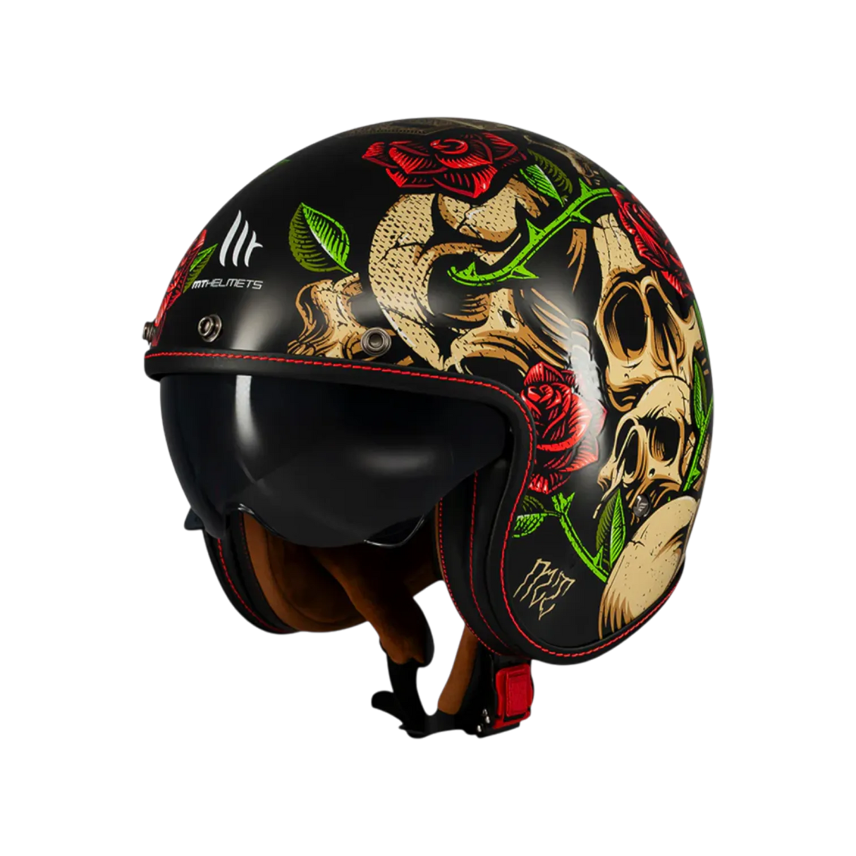Casco de moto jet MT Helmets Lemans 2 SV S Breakout B9 acabado brillo