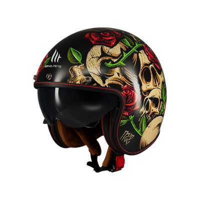 Casco de moto jet MT Helmets Lemans 2 SV S Breakout B9 acabado brillo