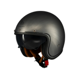 Casco de moto jet MT Helmets Lemans 2 SV S Scratched Chrome A2 acabado mate