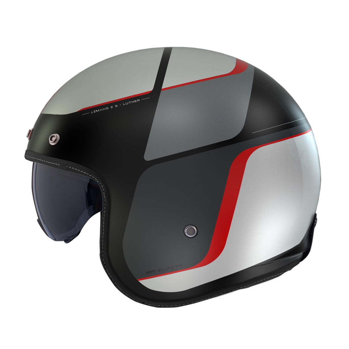 Casco de moto jet MT Helmets Lemans 2 SV S Luther B15 acabado mate - vista 2